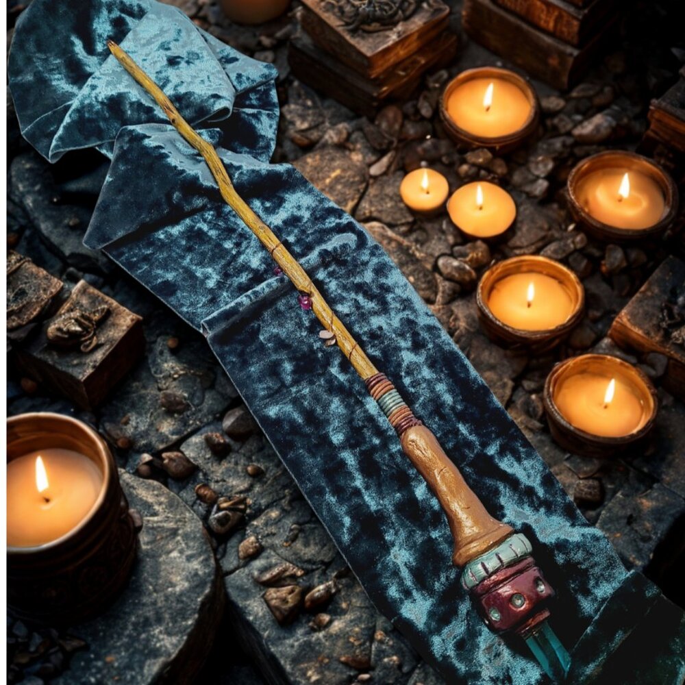 Handcrafted Wand – Whittled Poplar & Crystal Wand by Joan Santoro